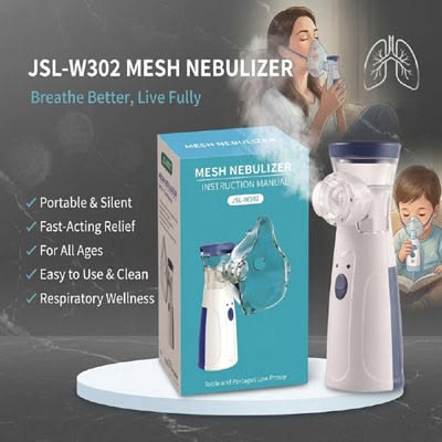 Portable Mesh Nebulizer W-J302 – Quiet, Compact & Fine Mist | One-Button Operation