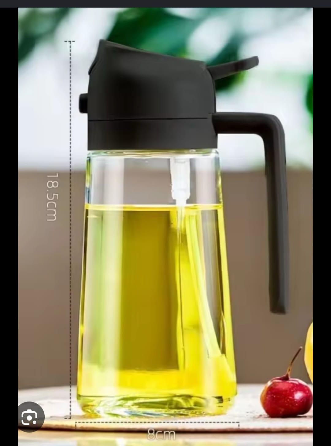 Fine Mist Oil Sprayer Bottle – Refillable Cooking Oil Spray Bottle for Kitchen