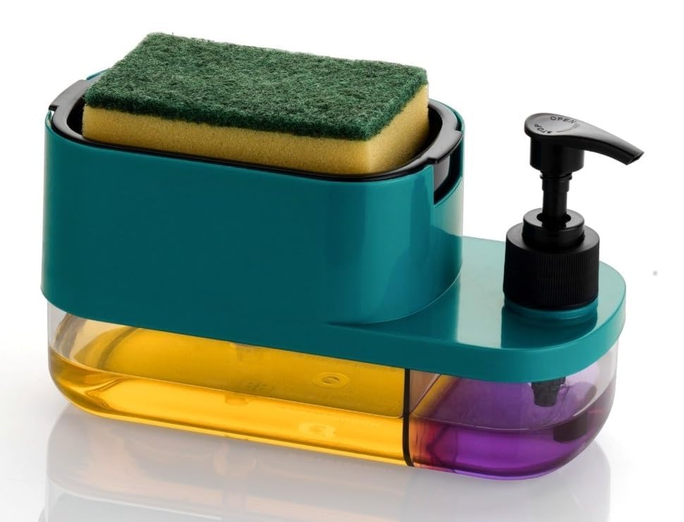 2-in-1 Soap Dispenser & Sponge Holder-Kitchen sink Organizer with Soap Pump