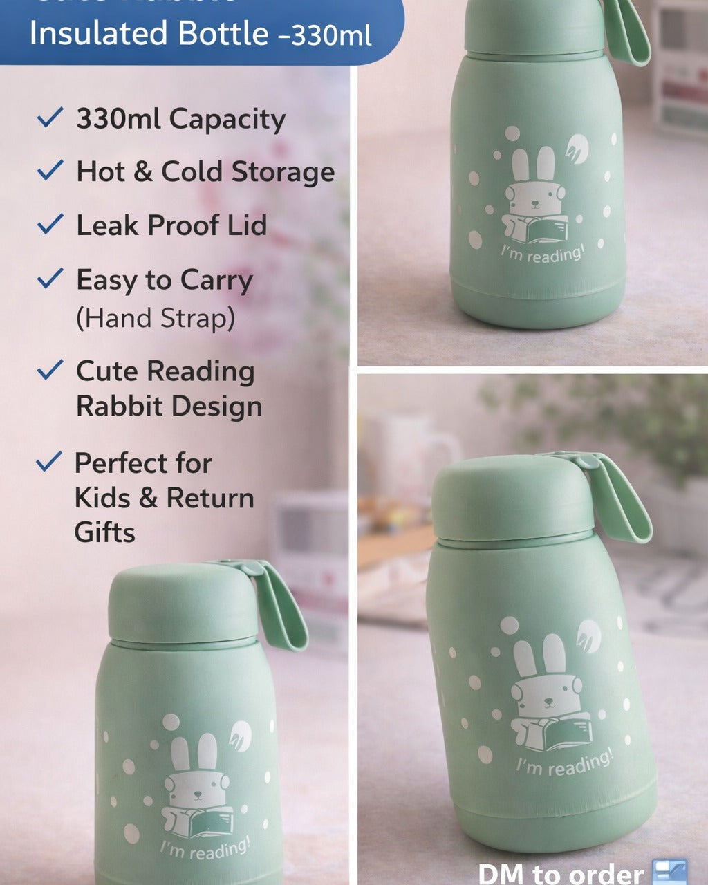 Little Rabbit Printed water bottle