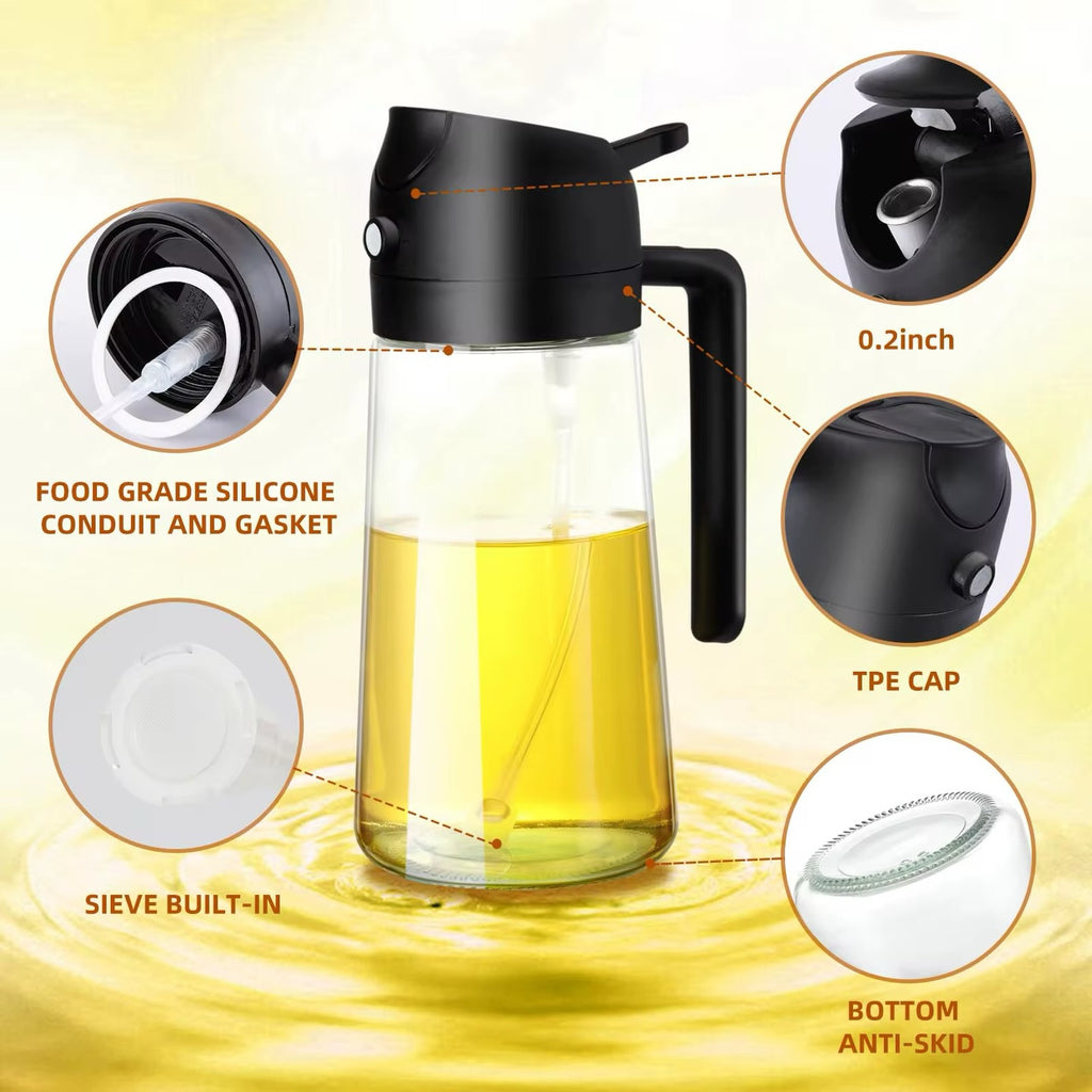 Fine Mist Oil Sprayer Bottle – Refillable Cooking Oil Spray Bottle for Kitchen