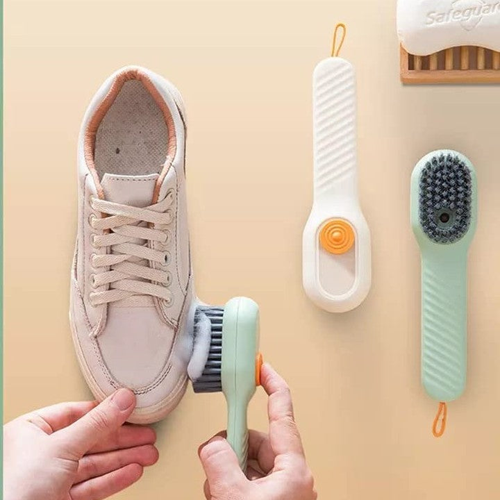 2-in-1 Shoe Cleaning Brush with Built-In Soap Dispenser | Handheld Shoe & Sneaker Scrubber