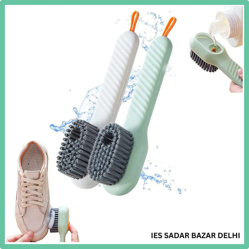 2-in-1 Shoe Cleaning Brush with Built-In Soap Dispenser | Handheld Shoe & Sneaker Scrubber